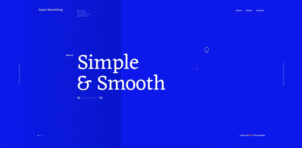 Example animation of input smoothing