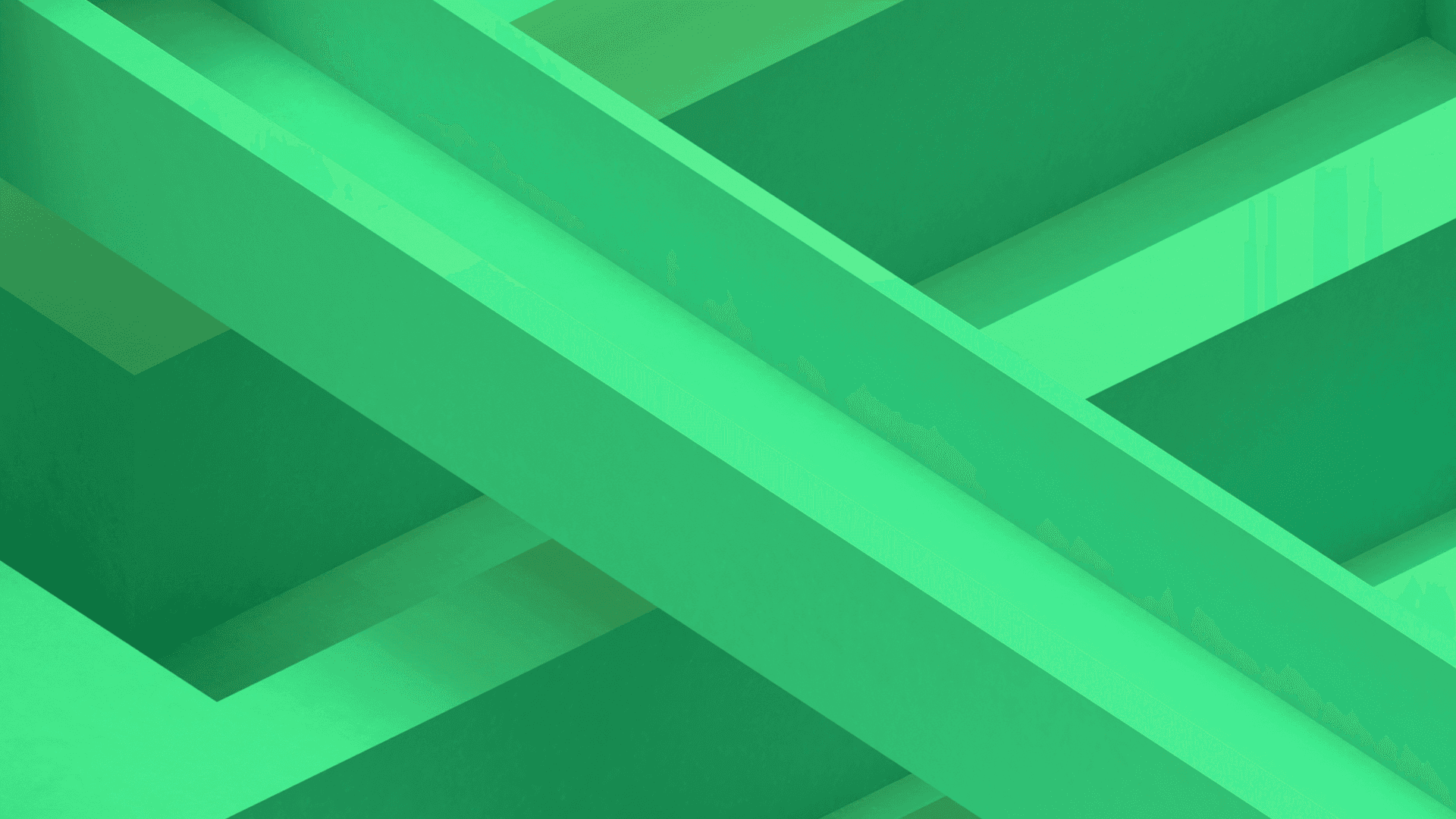 A cross grid of computer-generated blocks, that look like construction bars