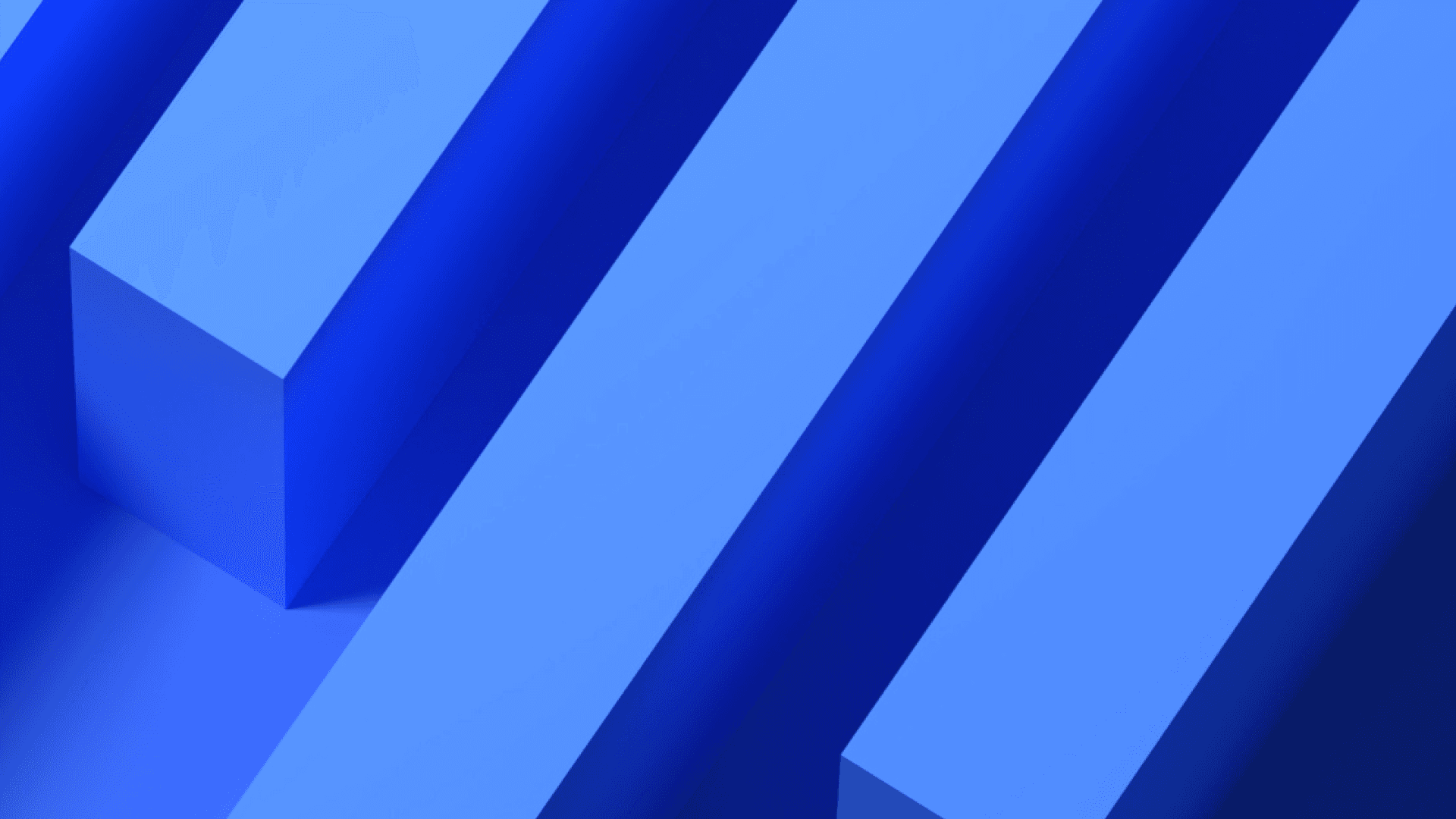 Three computer generated blue rectangles