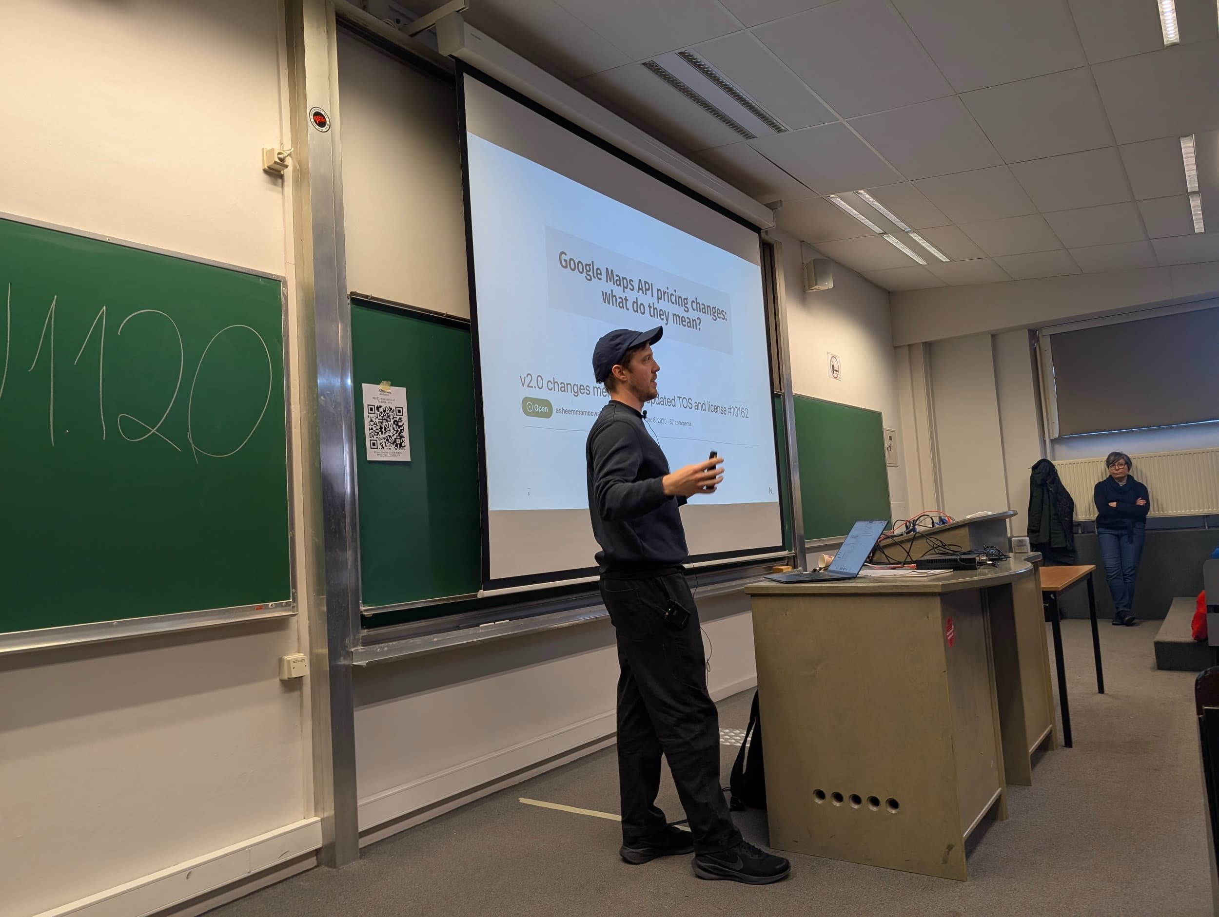 Nearform staff engineer James Milner gives a talk ay FOSDEM