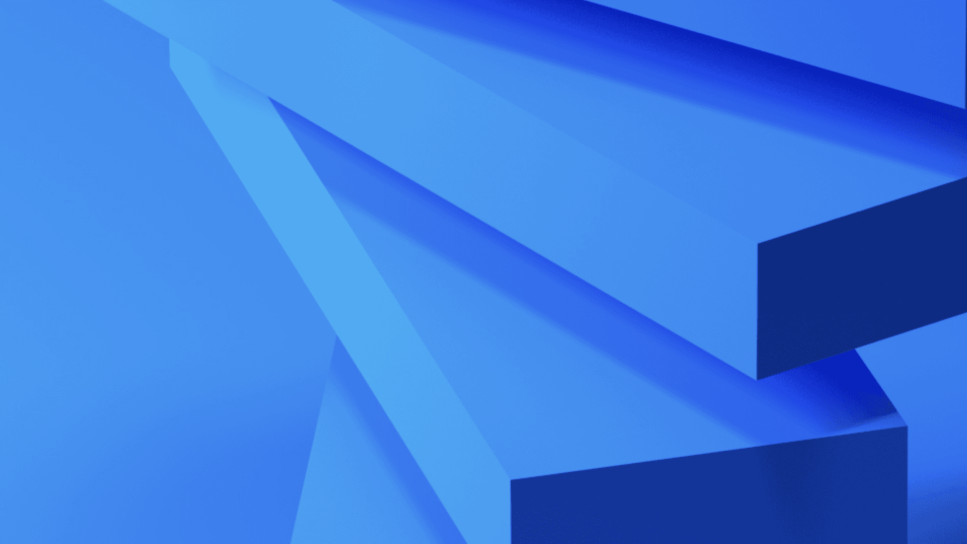 Four blue blocks layered like a staircase.