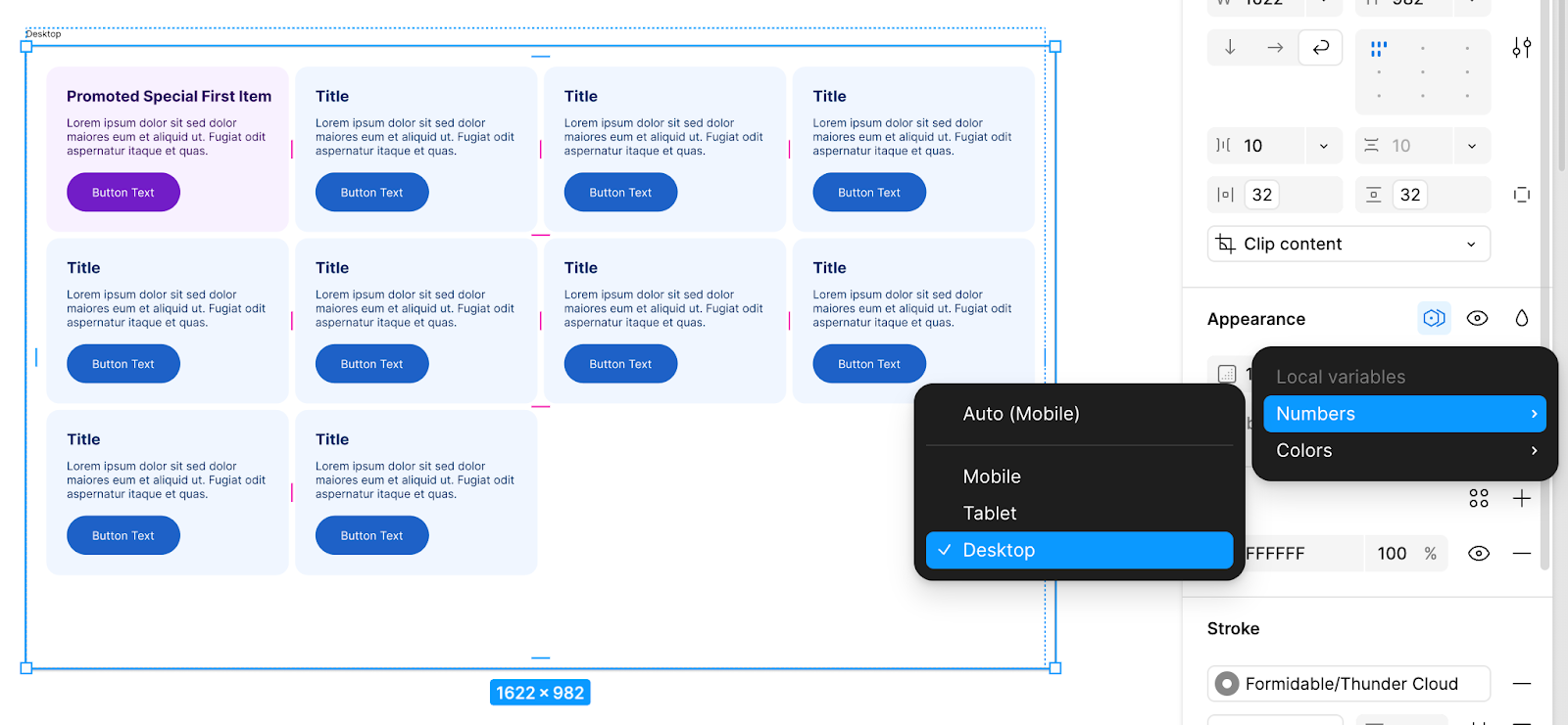 Design system artboard