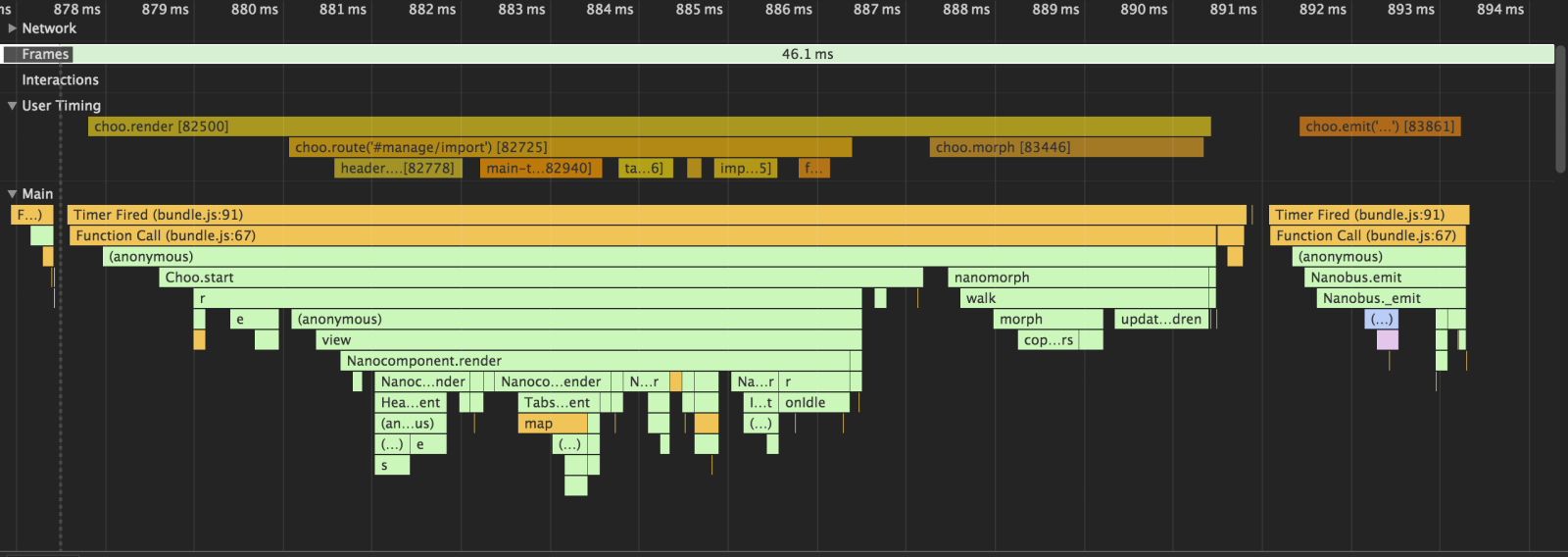 user timings