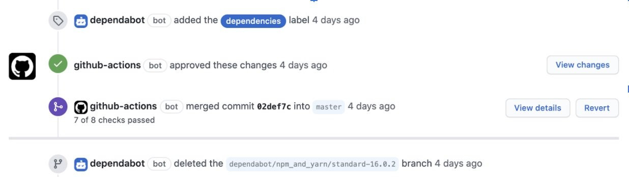 Dependabot PR screenshot