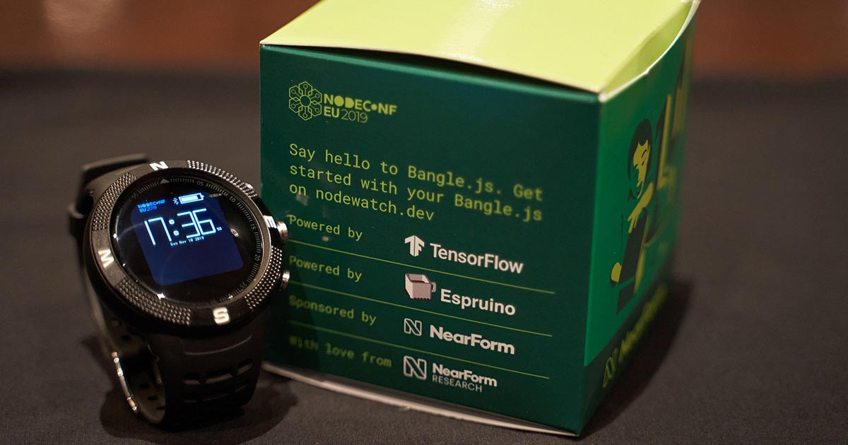 packaging and bangle.js hacakable smartwatch