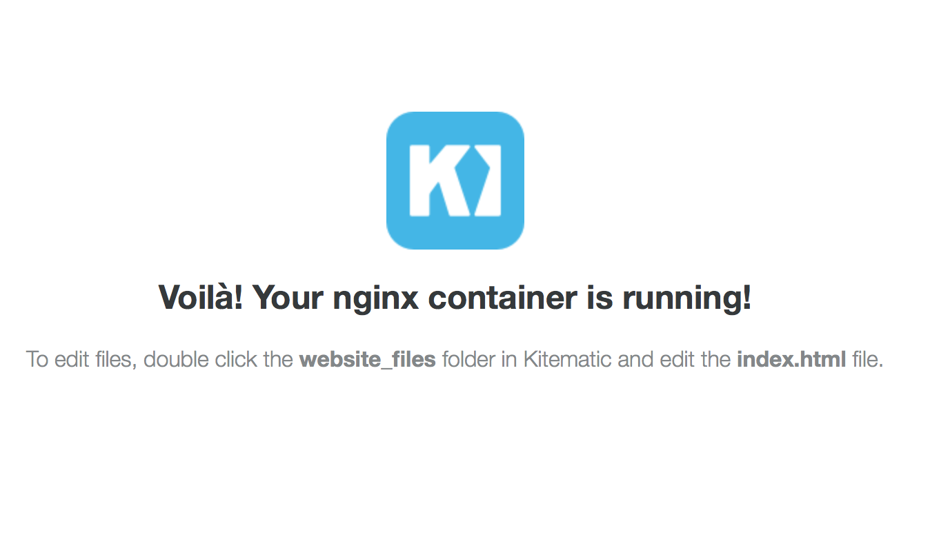 Successfully deployed NGINX container