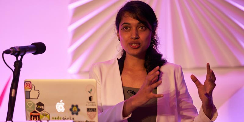 Nikhila Rhavi presenting at NodeConf 2017
