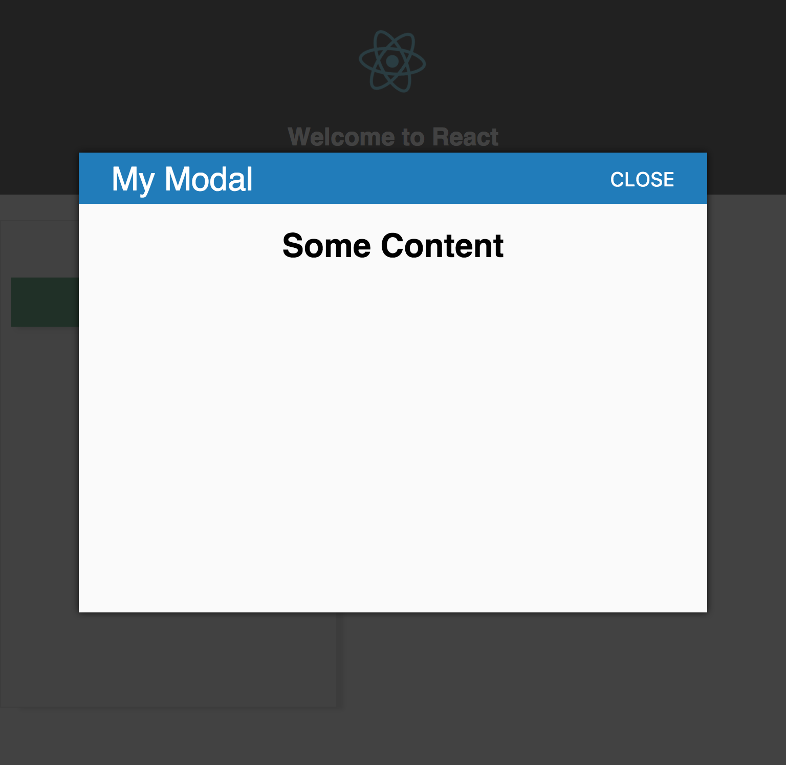 Modal displayed in browser
