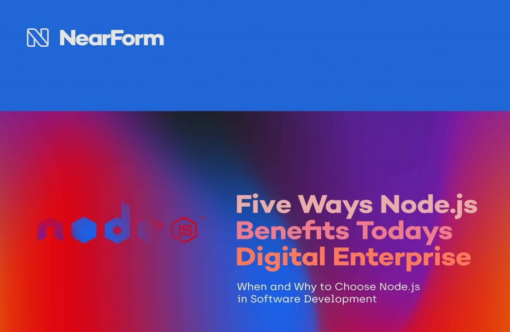 cover page for E-Book 5 ways Node.js benefits Today