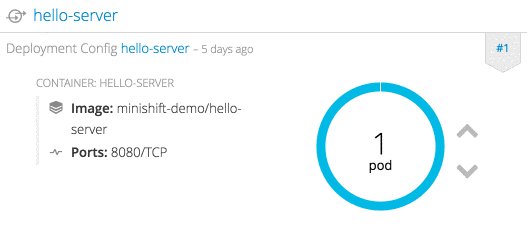 hello server minishift demo scaling pods up and down