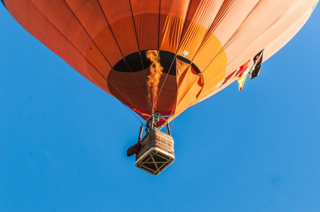 close up of a hot air balloon